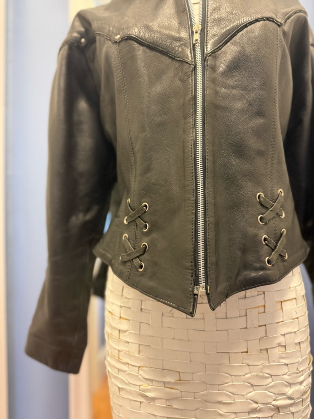 Vintage Pelle Cuir Western Fringe Leather Jacket - Deconstructed Gothic Moto - Picture 4 of 16